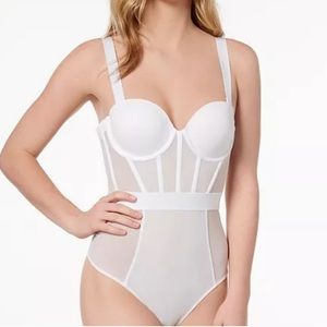 DKNY Sheer Strap/strapless Thong Bodysuit SIZE 36C